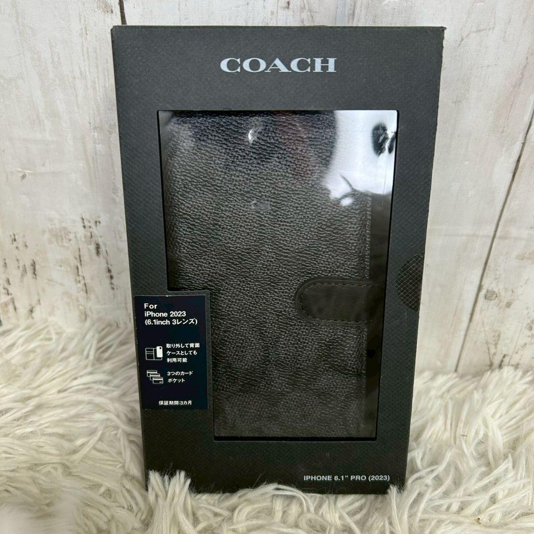 COACH　スマホケース　新品未使用　iPhone15pro 6.1　シグネチャ