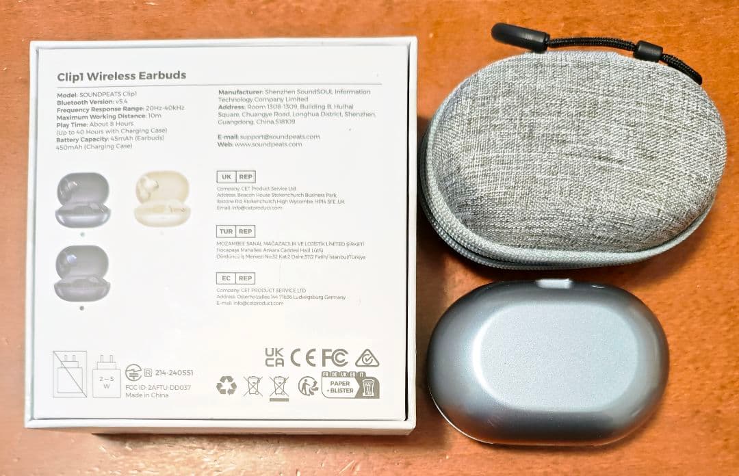 【ほぼ未使用】SOUNDPEATS Clip1 ダークグレー 純正ケース付き