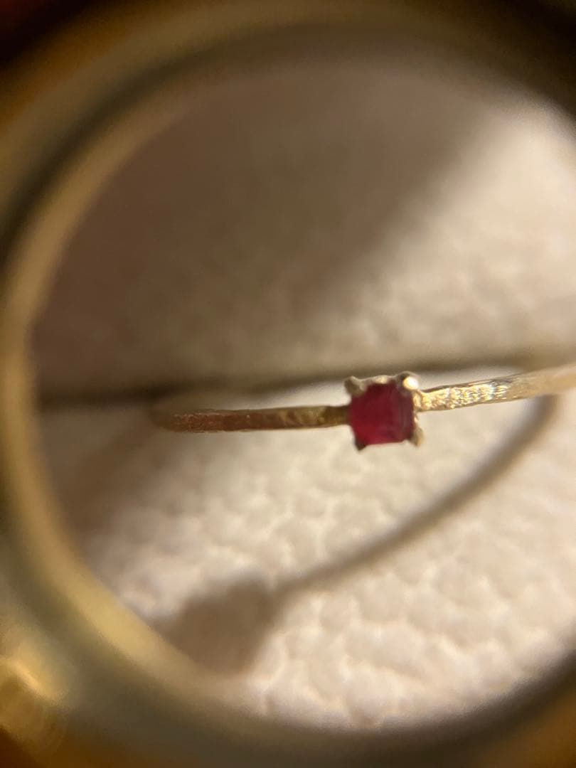 ネ*コ様 K10＊かわいいレッドベリルリングです