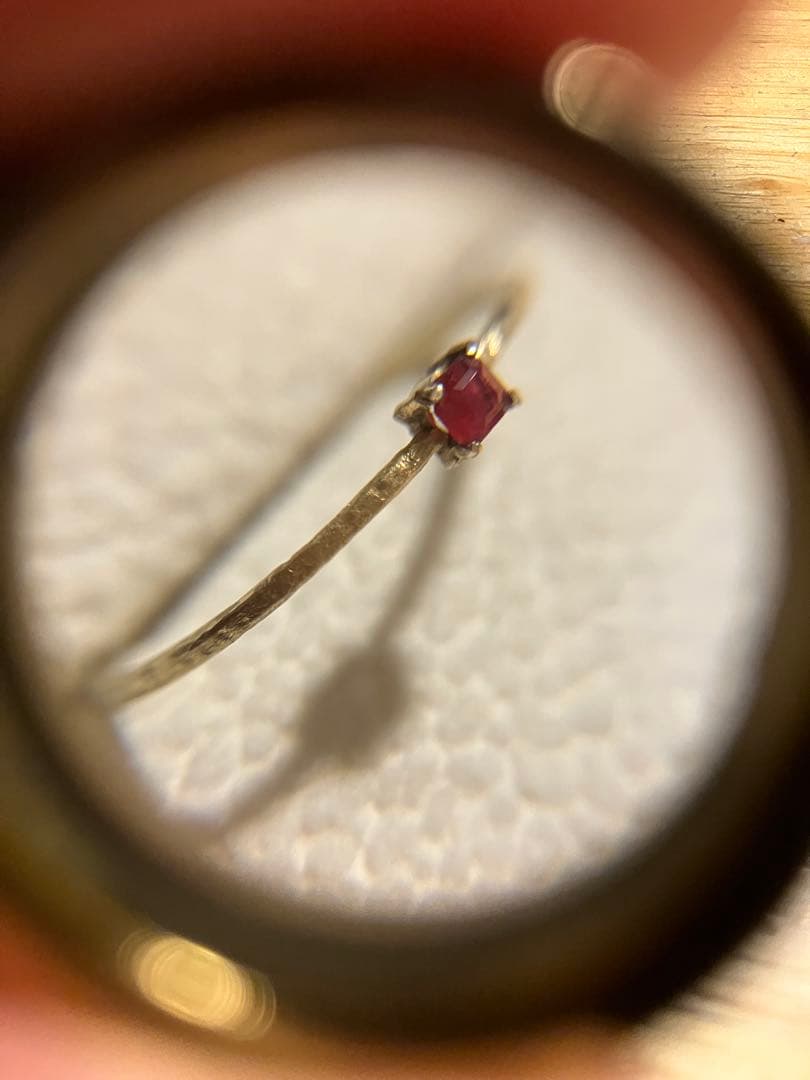 ネ*コ様 K10＊かわいいレッドベリルリングです