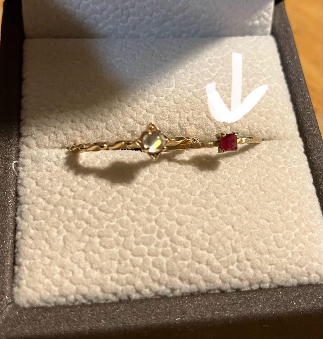 ネ*コ様 K10＊かわいいレッドベリルリングです