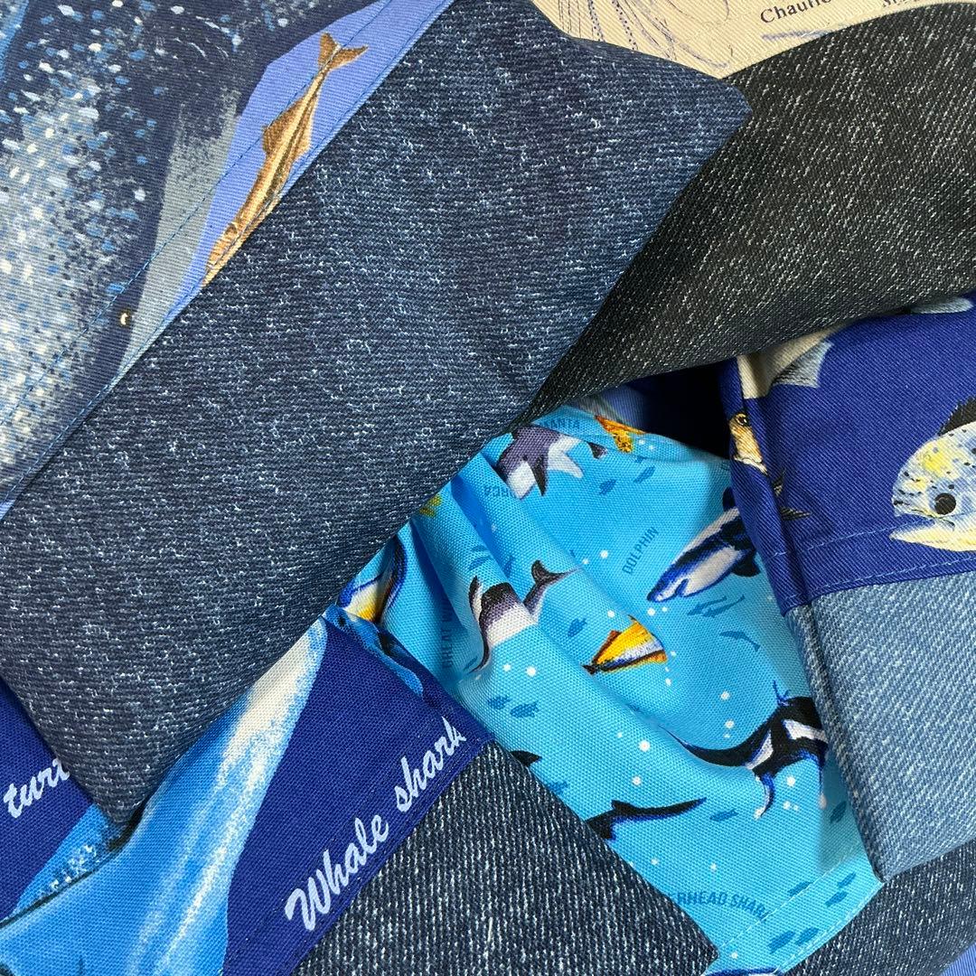 99 魚 海 給食セット×5枚　小学校 ランチョンマット ネームタグ 入学 給食