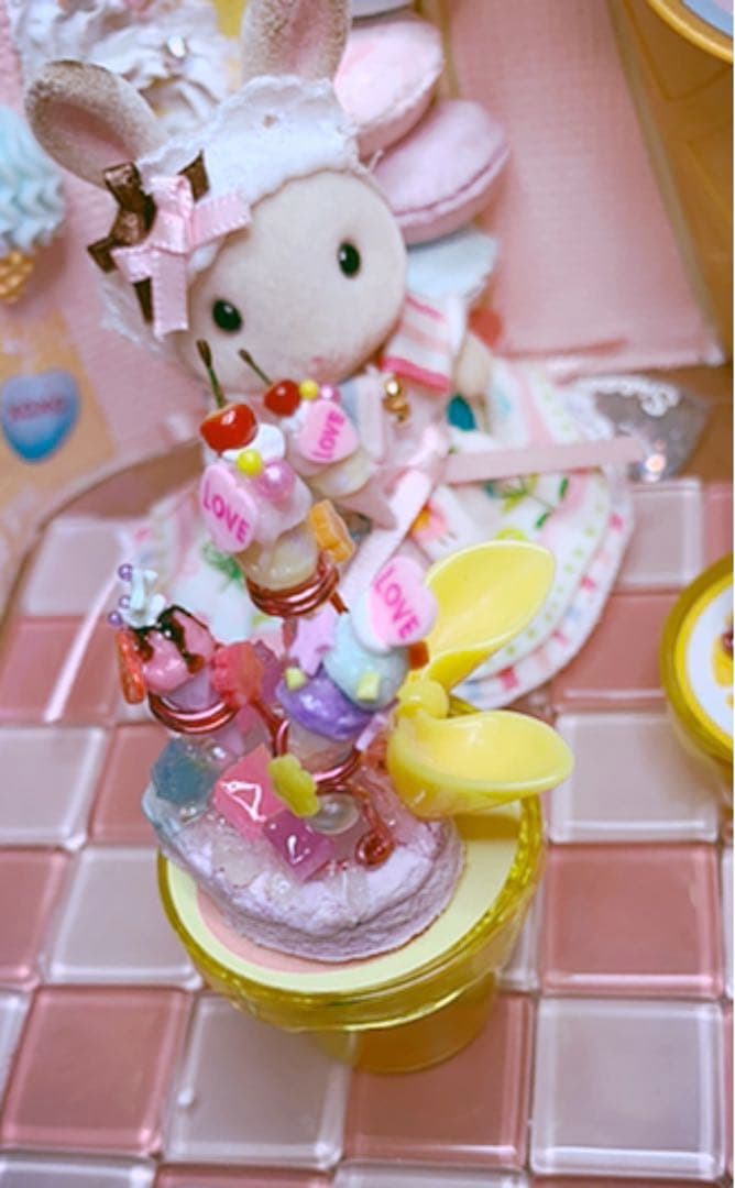 ゆめかわシリーズPART 2アイス5個☆アイスハート♡スタンド付きイエローセット