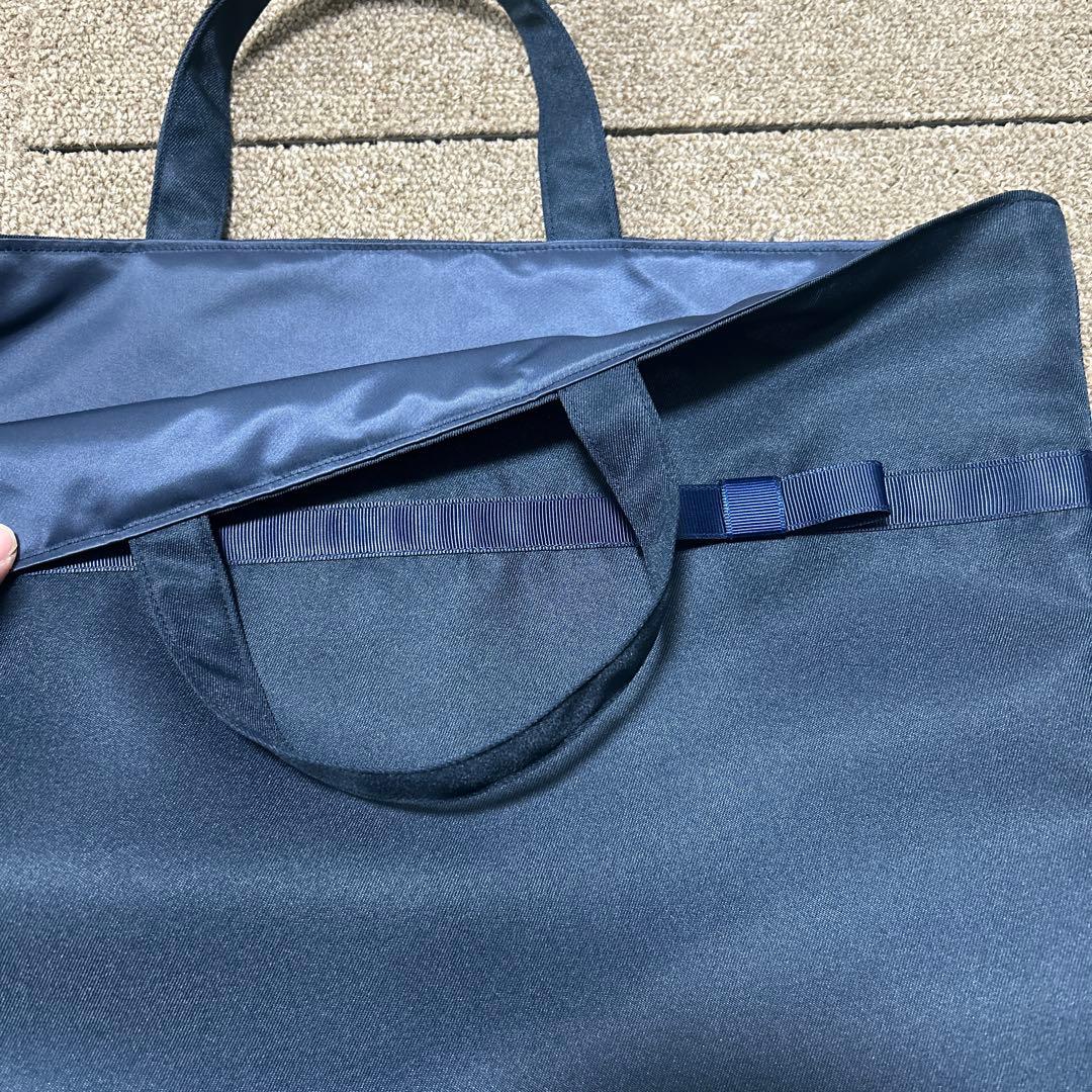 レッスンバッグ　上履き入れ　お受験　ネイビー　女の子　セット　濃紺