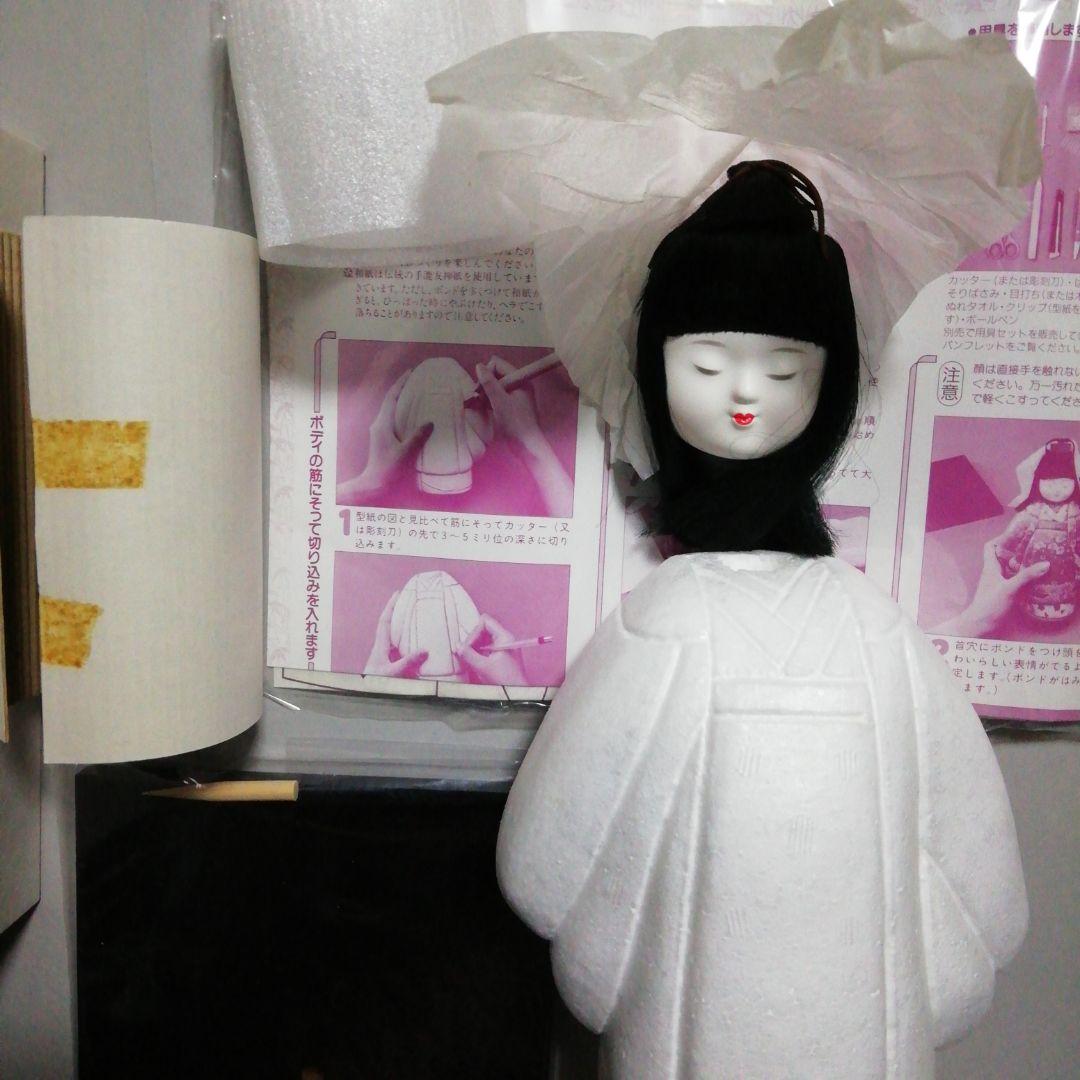 きめこみ和紙人形ハンドメイド「彩人形」2種類 A . B 高さ台とも23cm