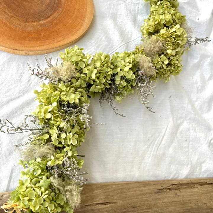 アナベル紫陽花　ロングガーランド