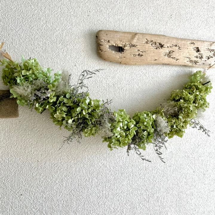 アナベル紫陽花　ロングガーランド