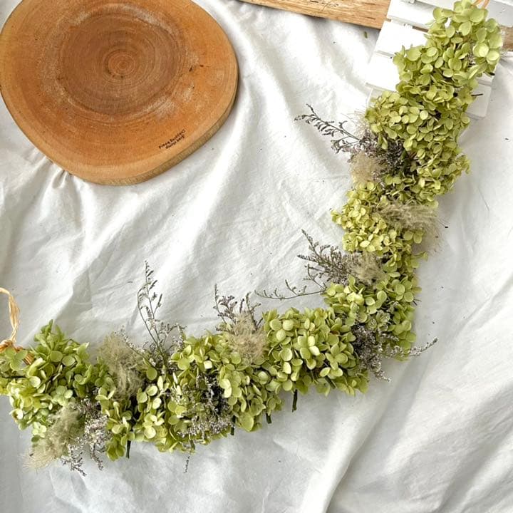 アナベル紫陽花　ロングガーランド