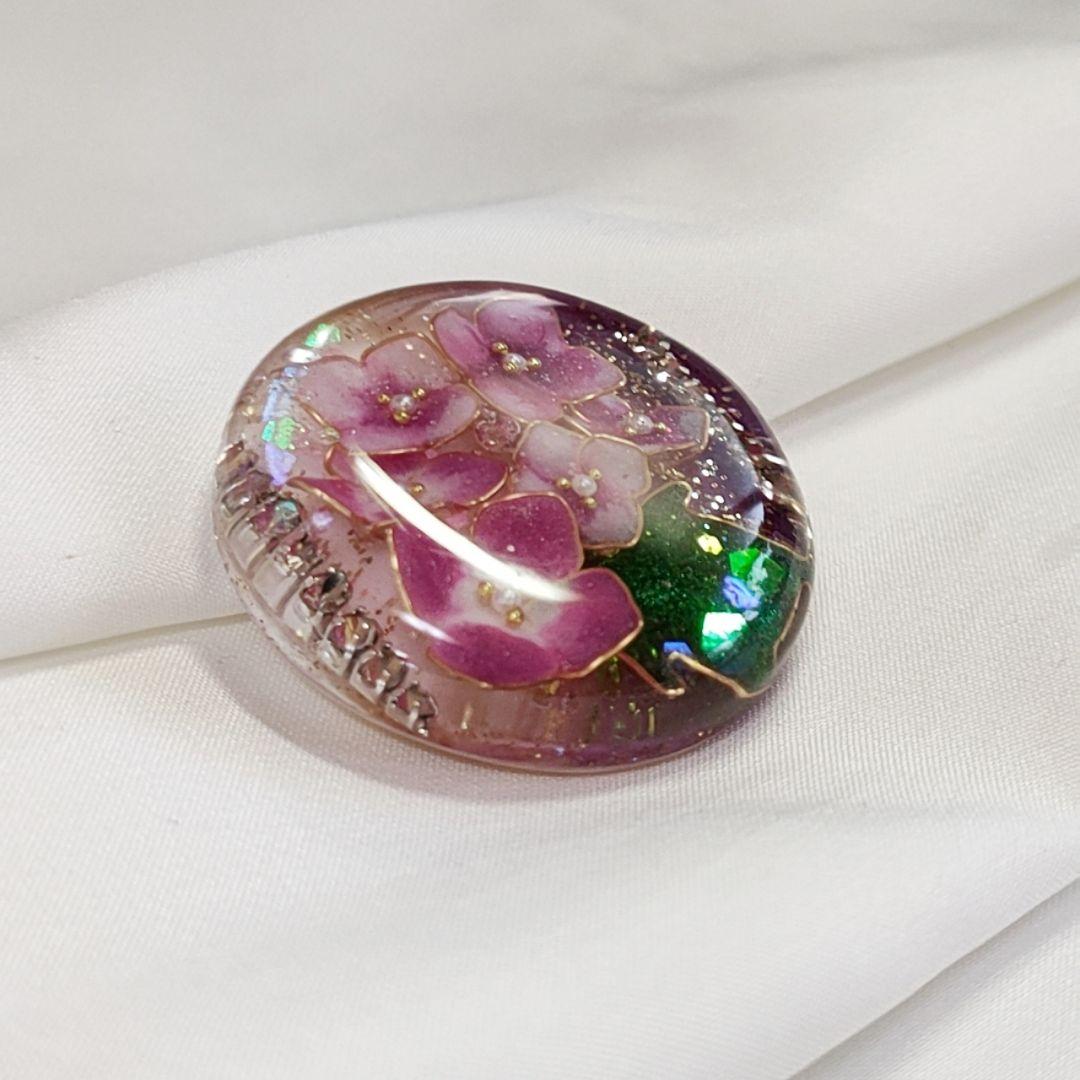 【No.132】紫陽花 レジン໒꒱·̩͙ ヘアゴム 選べるパーツ