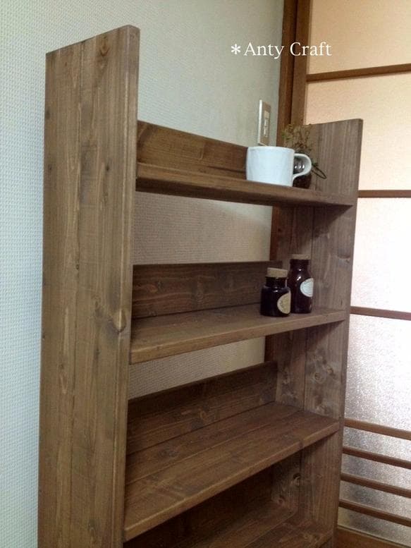 【サイズオーダー可】【引取可能】5段飾り棚 DVD収納 本棚 幅60cm UN