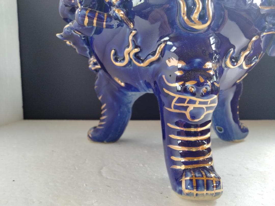 青磁龍文金彩香炉