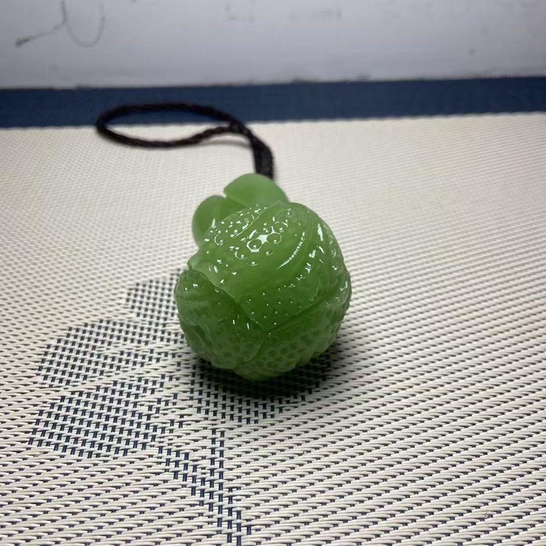 極美品 希少 細工彫刻白玉翡翠白菜 縁起物金運 古美術 お守り 古美術 風水