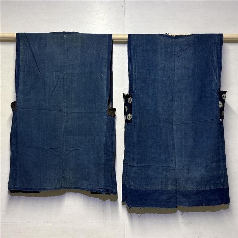 古布 木綿 藍染 刺子 継ぎ接ぎ 襤褸 ② チョッキ裏地 2点 boro