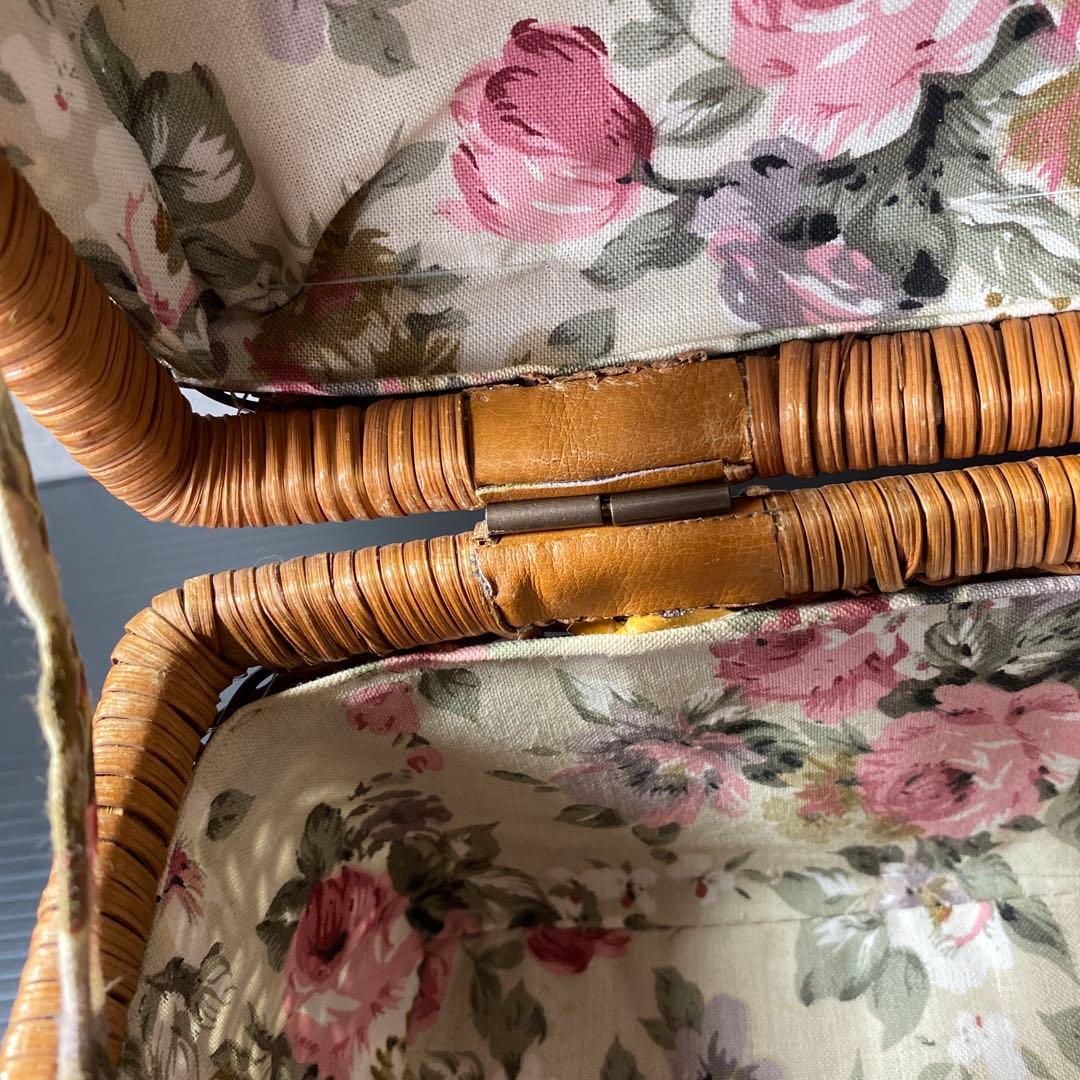 ピクニックバスケット　昭和レトロ　籐・竹　ディスプレイ