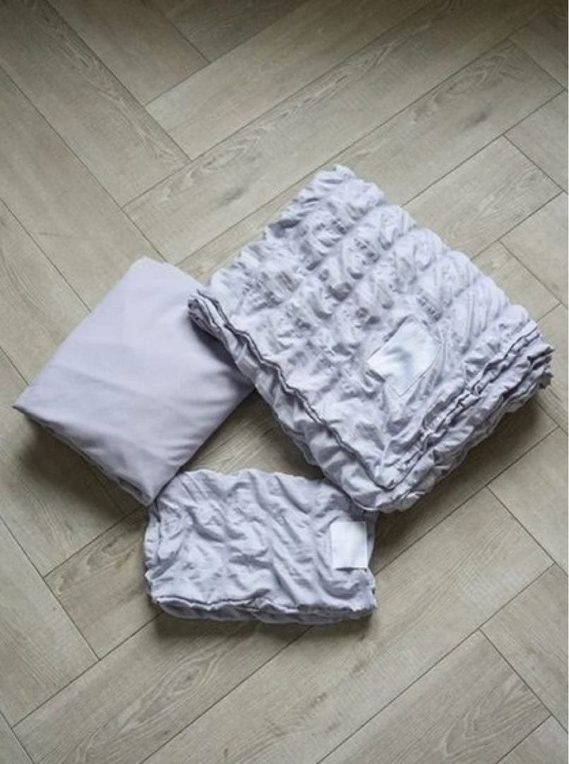 ジェラートピケ sleep ポコポコギャザー 寝具３点セット　シングル　グレー