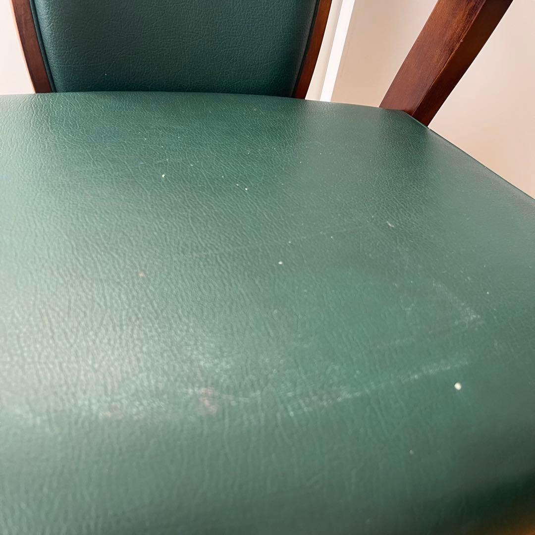 c*i様 オークション美品⭐︎ カリモク アームチェア 緑レザー 木製椅子 キツ