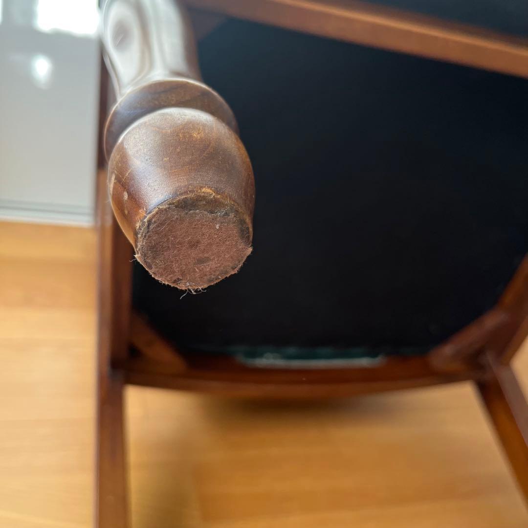 c*i様 オークション美品⭐︎ カリモク アームチェア 緑レザー 木製椅子 キツ