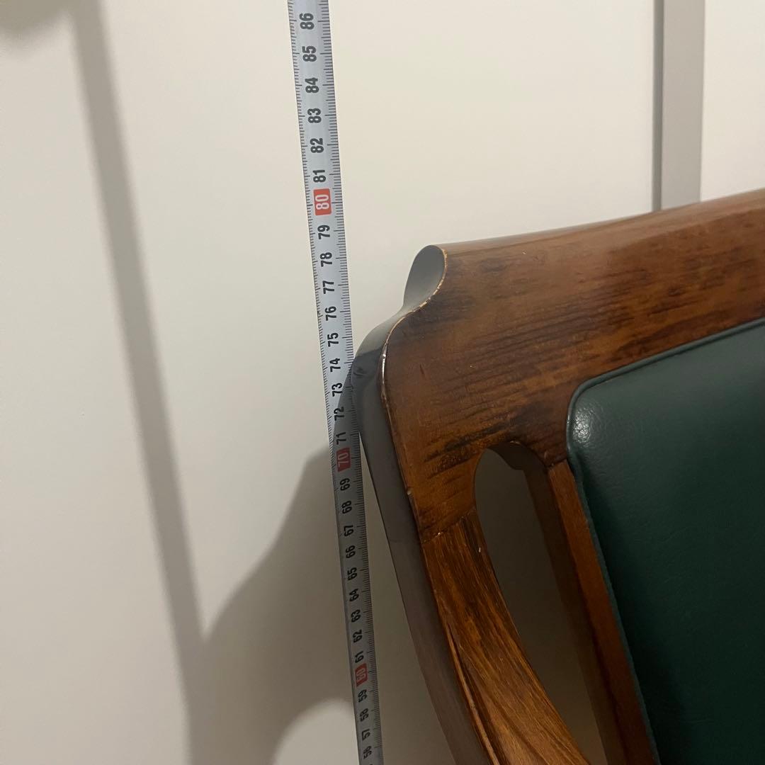 c*i様 オークション美品⭐︎ カリモク アームチェア 緑レザー 木製椅子 キツ