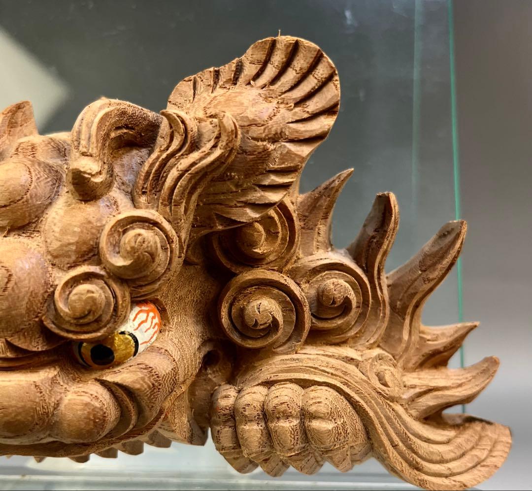 Mas ashi【木彫　獅噛】だんじり　魔除け　宮彫り　悪疫を噛み砕く