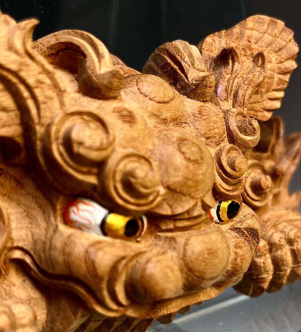 Mas ashi【木彫　獅噛】だんじり　魔除け　宮彫り　悪疫を噛み砕く