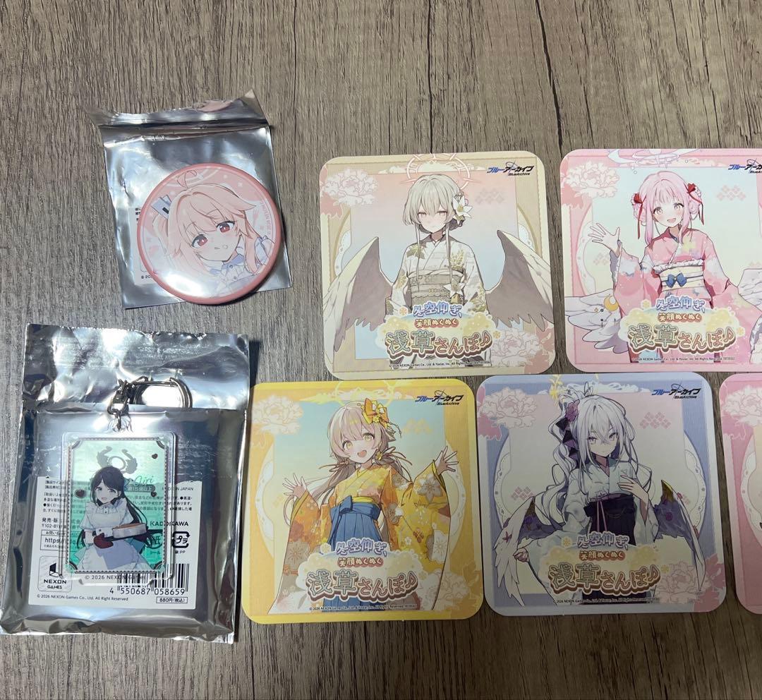 ブルーアーカイブ 浅草さんぽ コースター全種＋渋谷モディ アイリ ナツ品