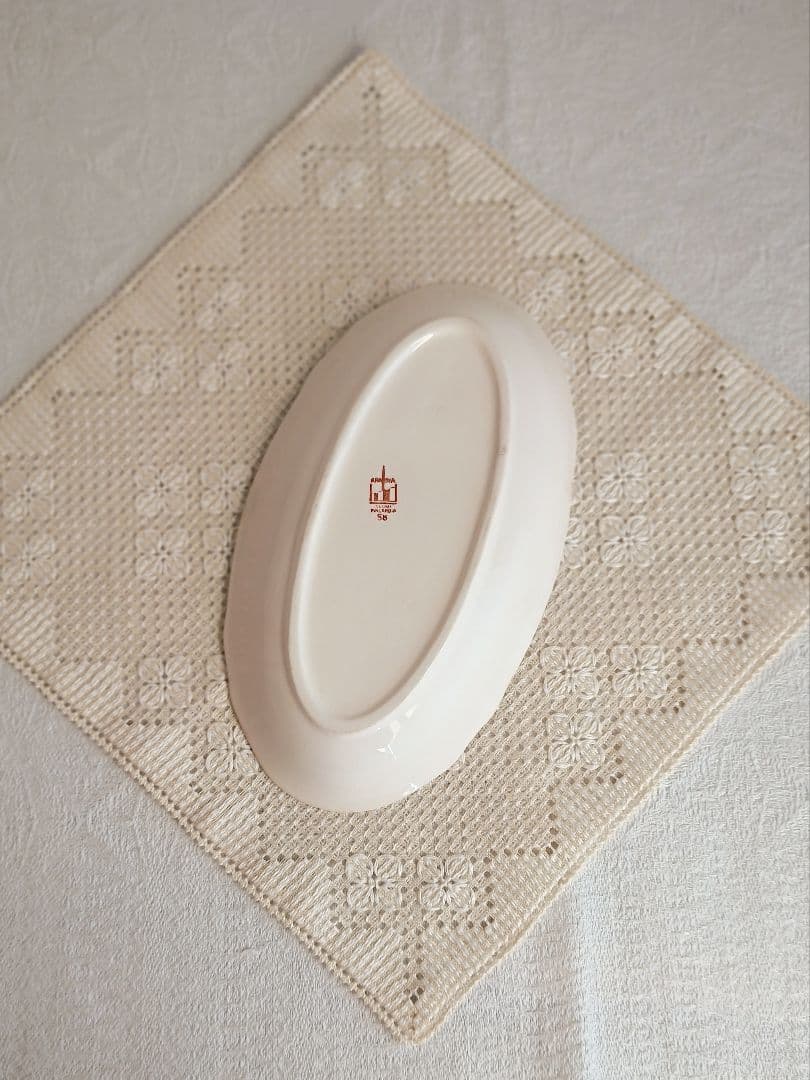 * old arabia ❀ 金彩のお花 * .. オーバルプレート ラヴィエ