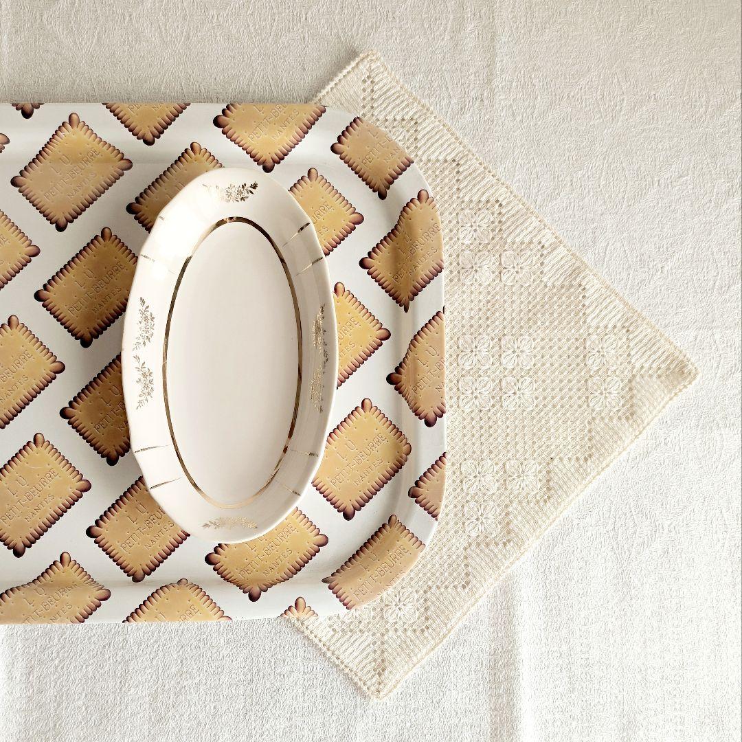 * old arabia ❀ 金彩のお花 * .. オーバルプレート ラヴィエ