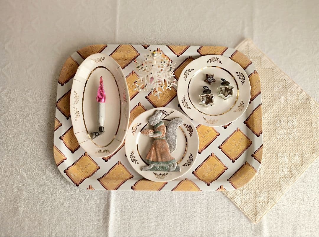 * old arabia ❀ 金彩のお花 * .. オーバルプレート ラヴィエ