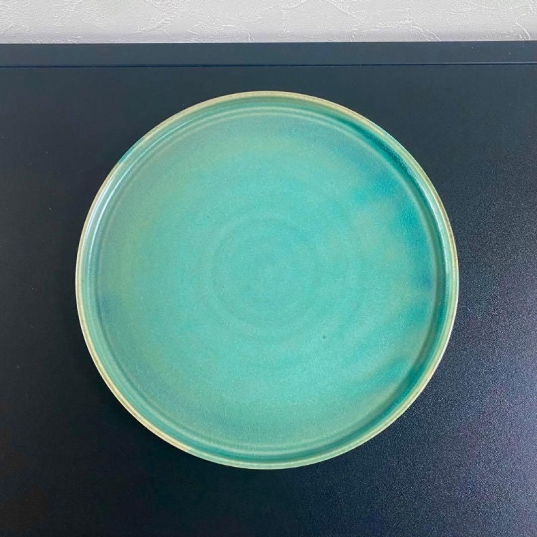 【新品•未使用】児玉修治 ラウンドプレート8寸 碧（ペキ）