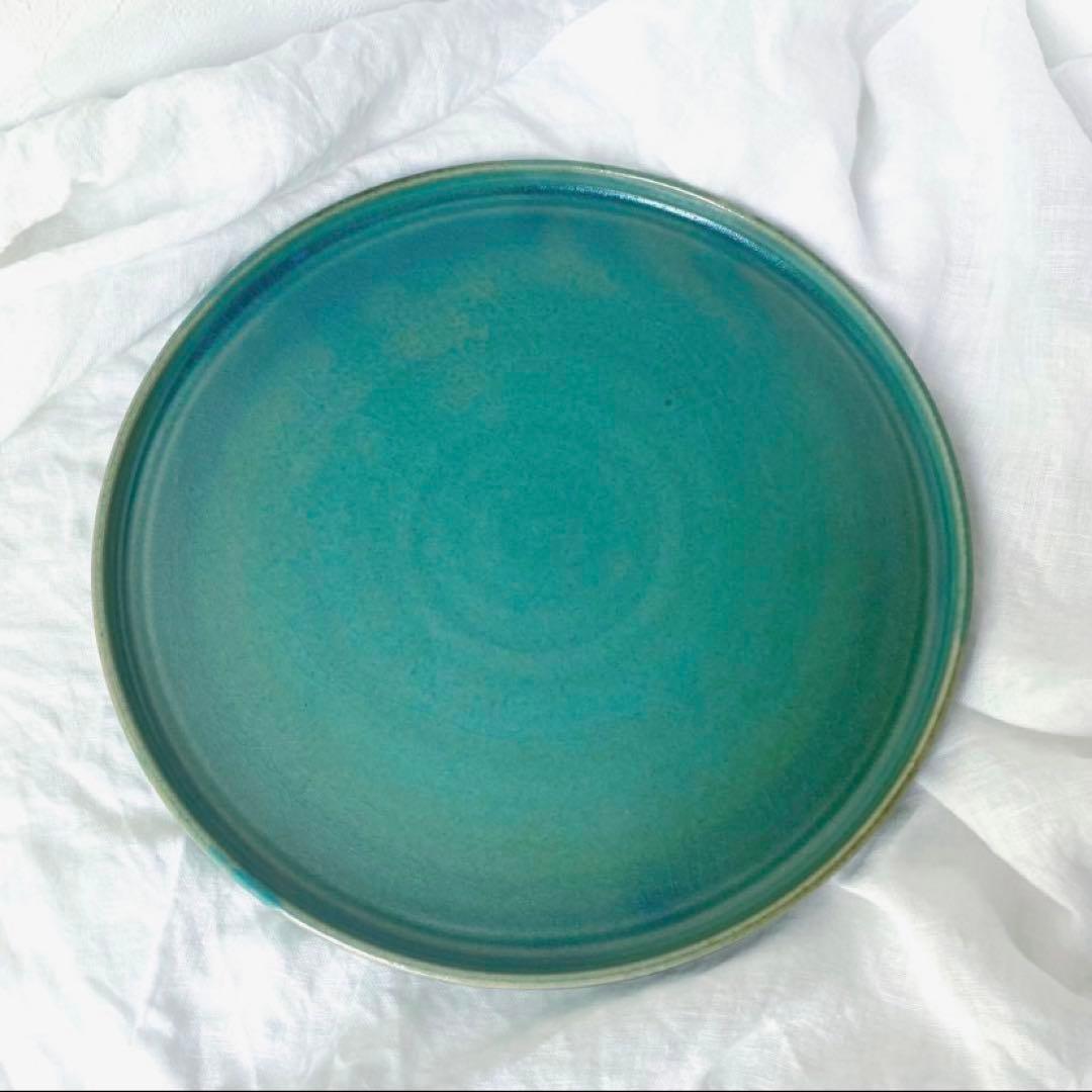 【新品•未使用】児玉修治 ラウンドプレート8寸 碧（ペキ）