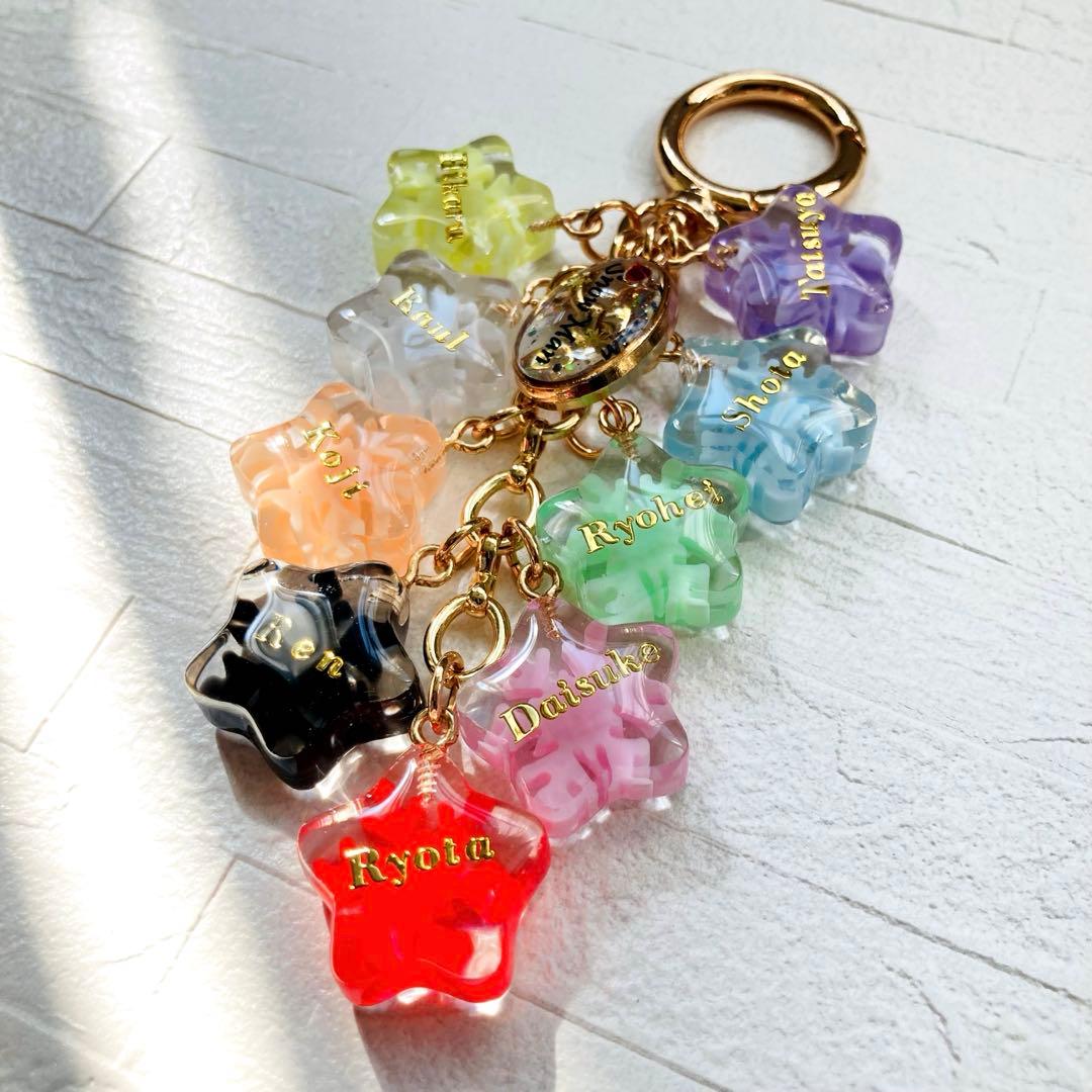 にゃおだてページ　名入れチャーム　レジンキーホルダー