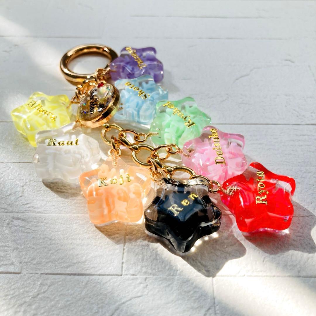 にゃおだてページ　名入れチャーム　レジンキーホルダー