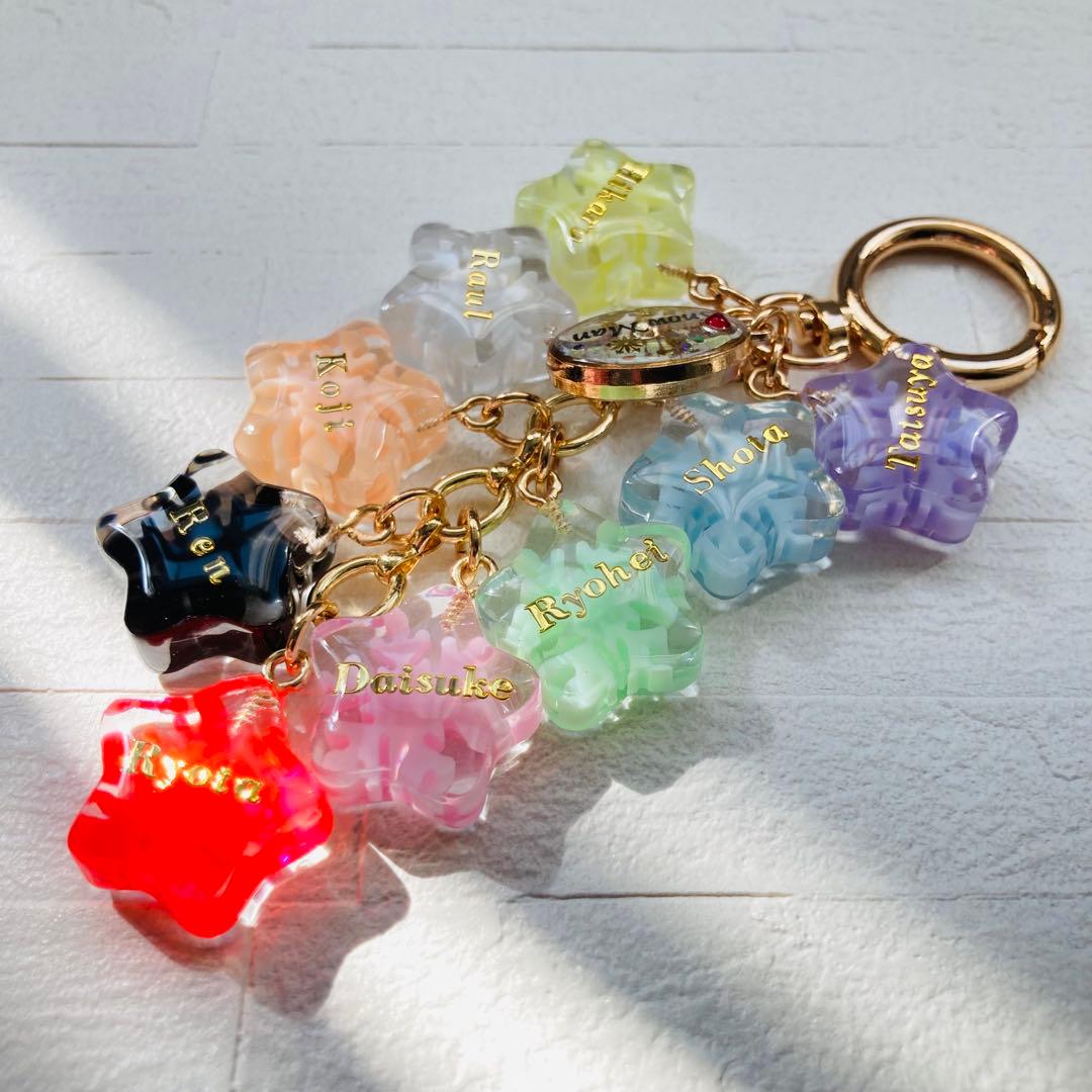 にゃおだてページ　名入れチャーム　レジンキーホルダー