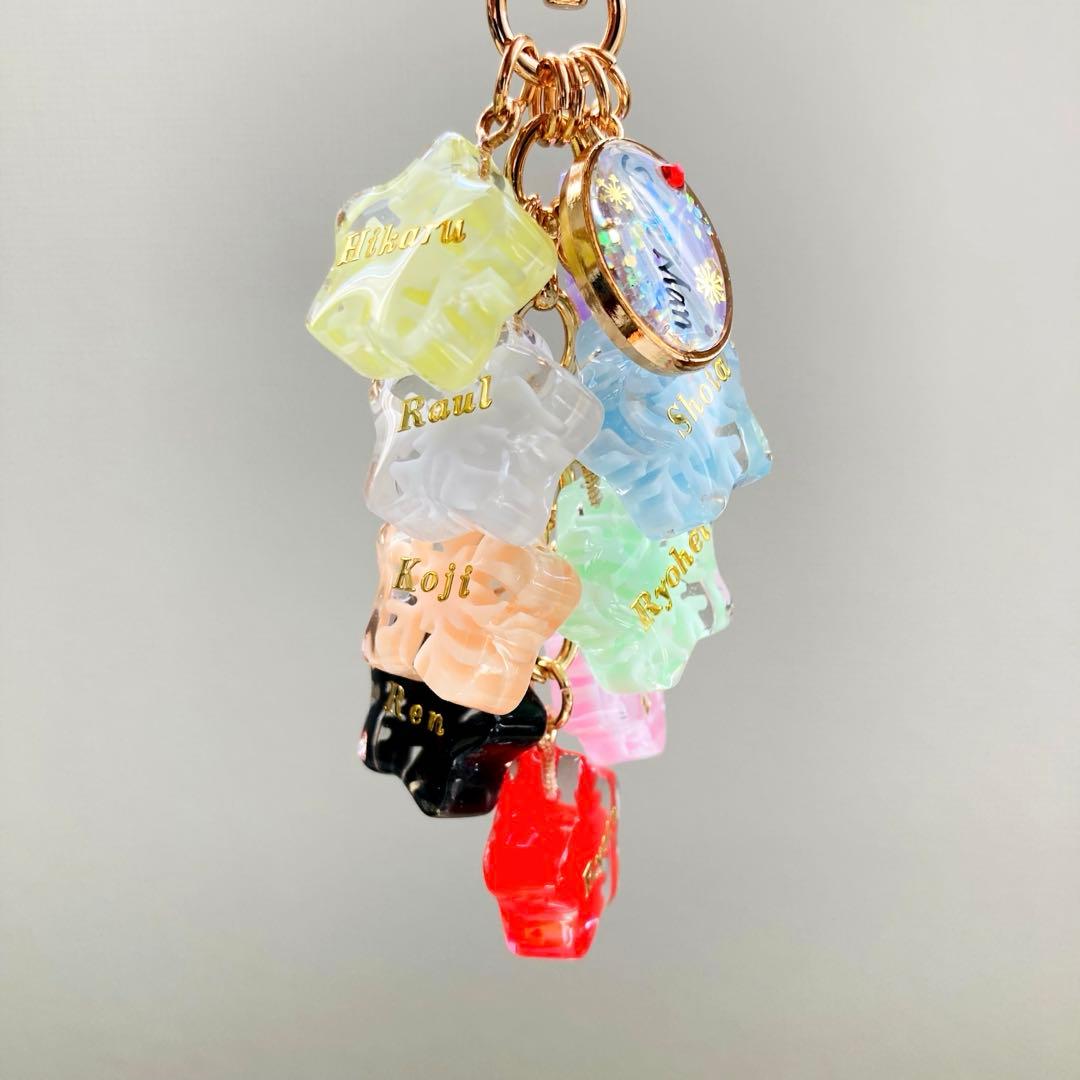 にゃおだてページ　名入れチャーム　レジンキーホルダー