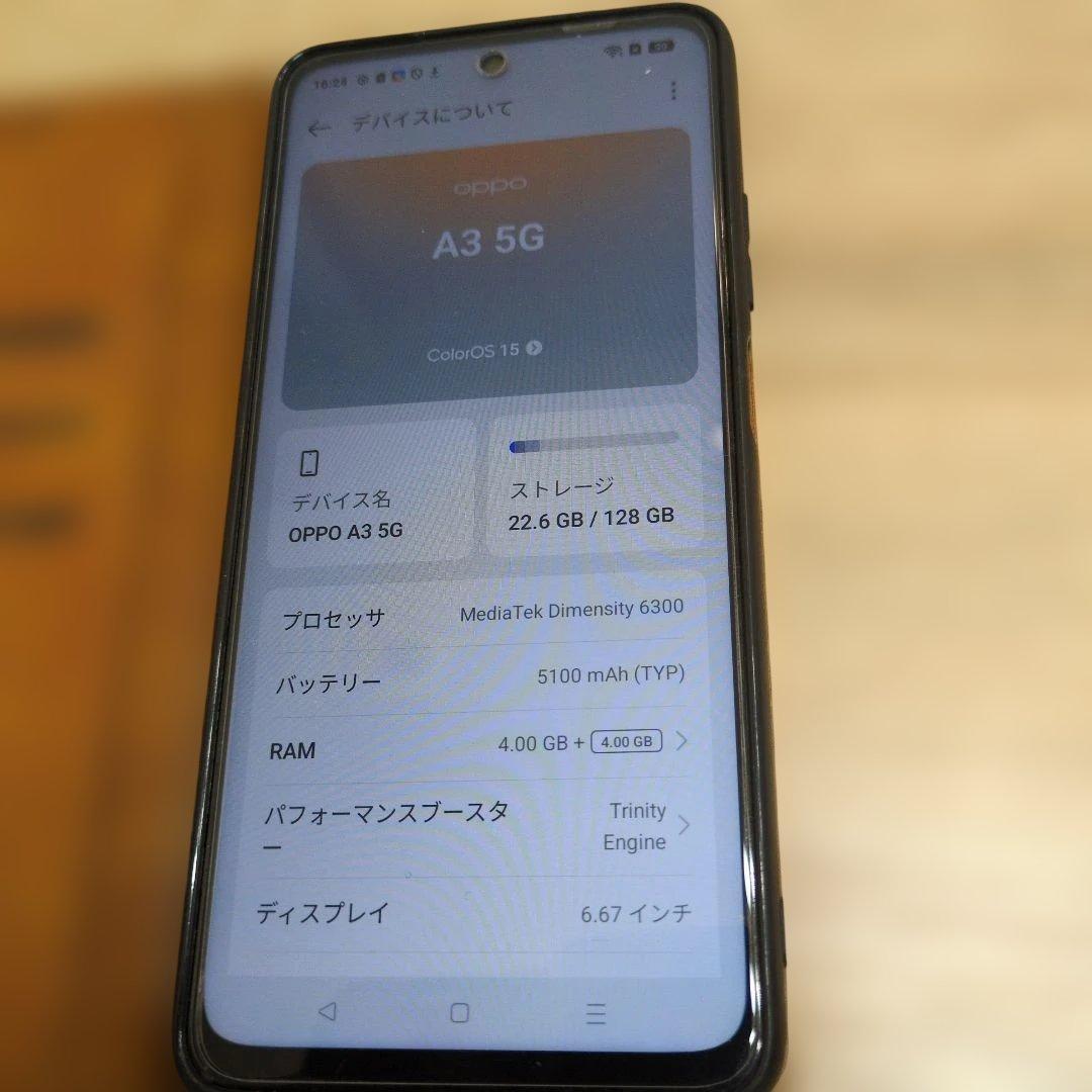OPPO A3 5G　A402OP Y!mobile ブラック