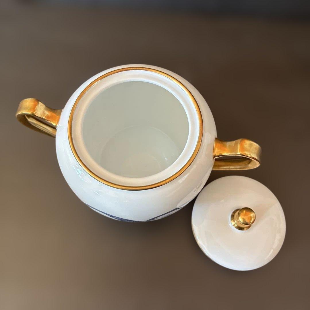 大倉陶園　呉須更紗 ティーポット、シュガーポット、クリーマー