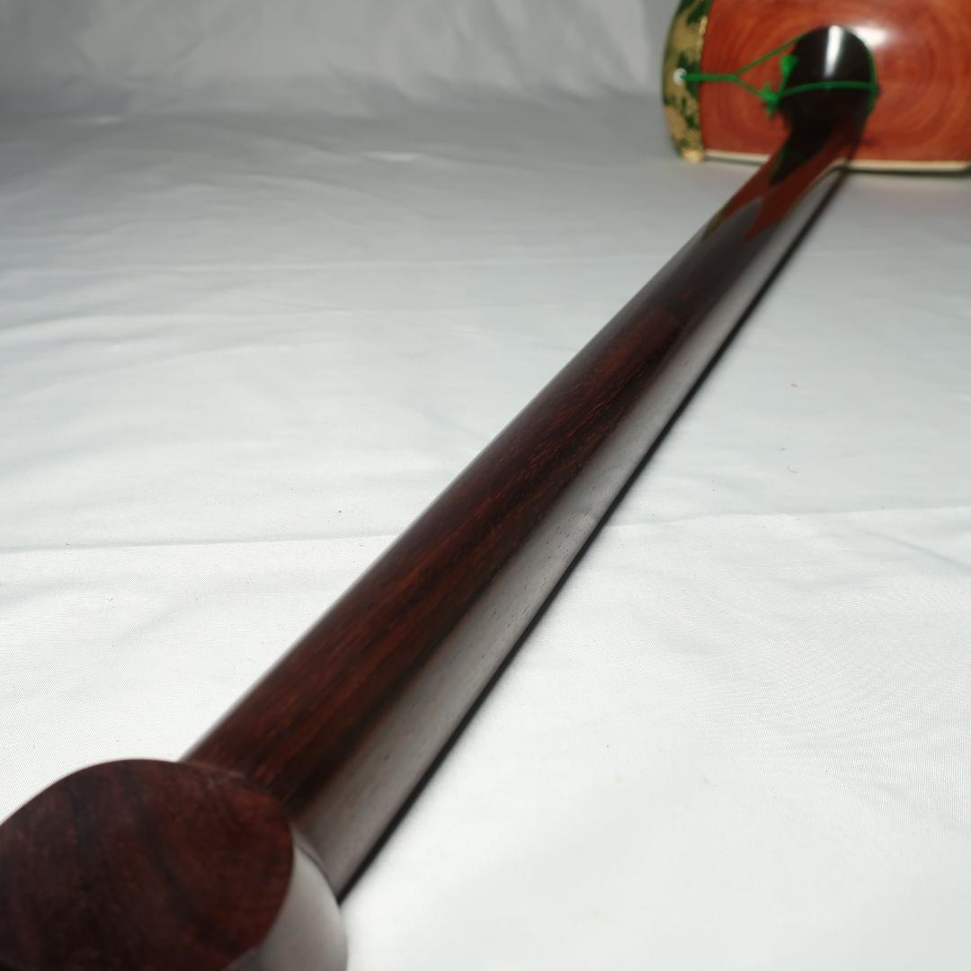 三味線 中棹 黒檀糸巻き 鼈甲撥 楽譜 ハードケース付 民謡 地唄 管理No.3