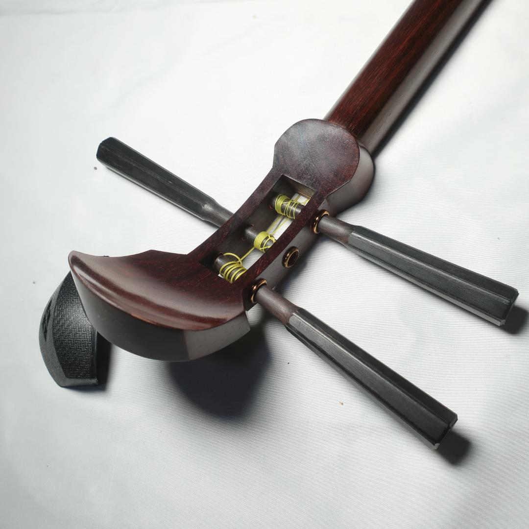 三味線 中棹 黒檀糸巻き 鼈甲撥 楽譜 ハードケース付 民謡 地唄 管理No.3