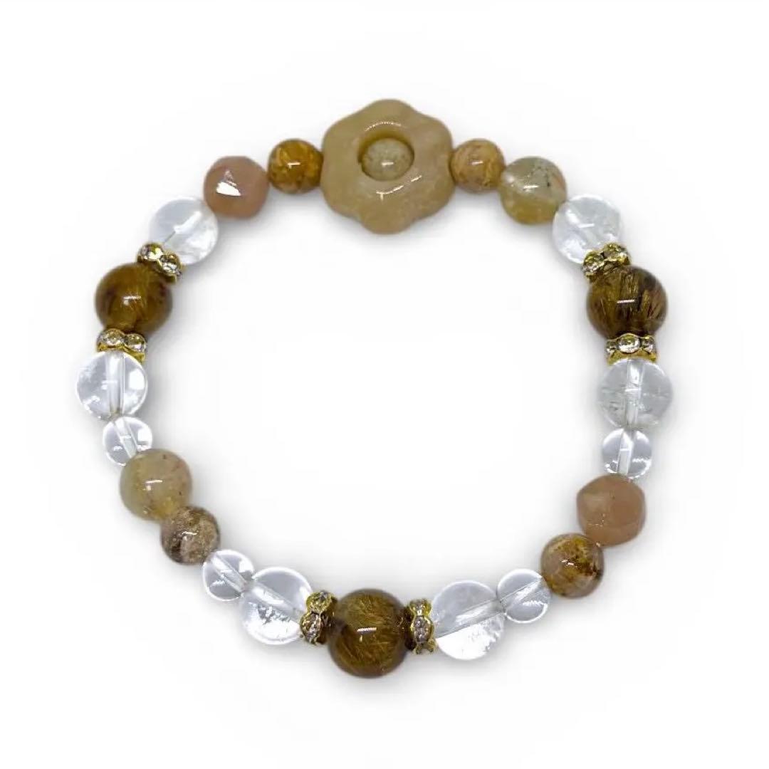 タイガールチル フォシルコーラル フラワー ブレスレット