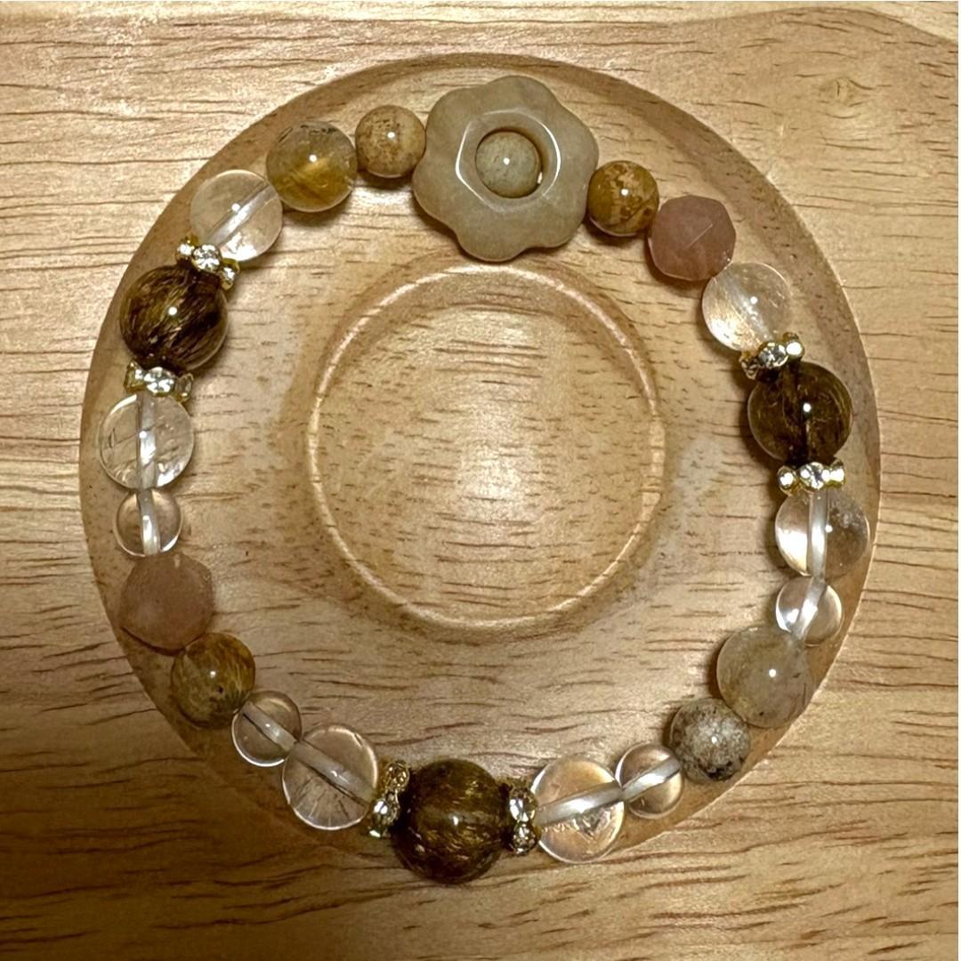 タイガールチル フォシルコーラル フラワー ブレスレット