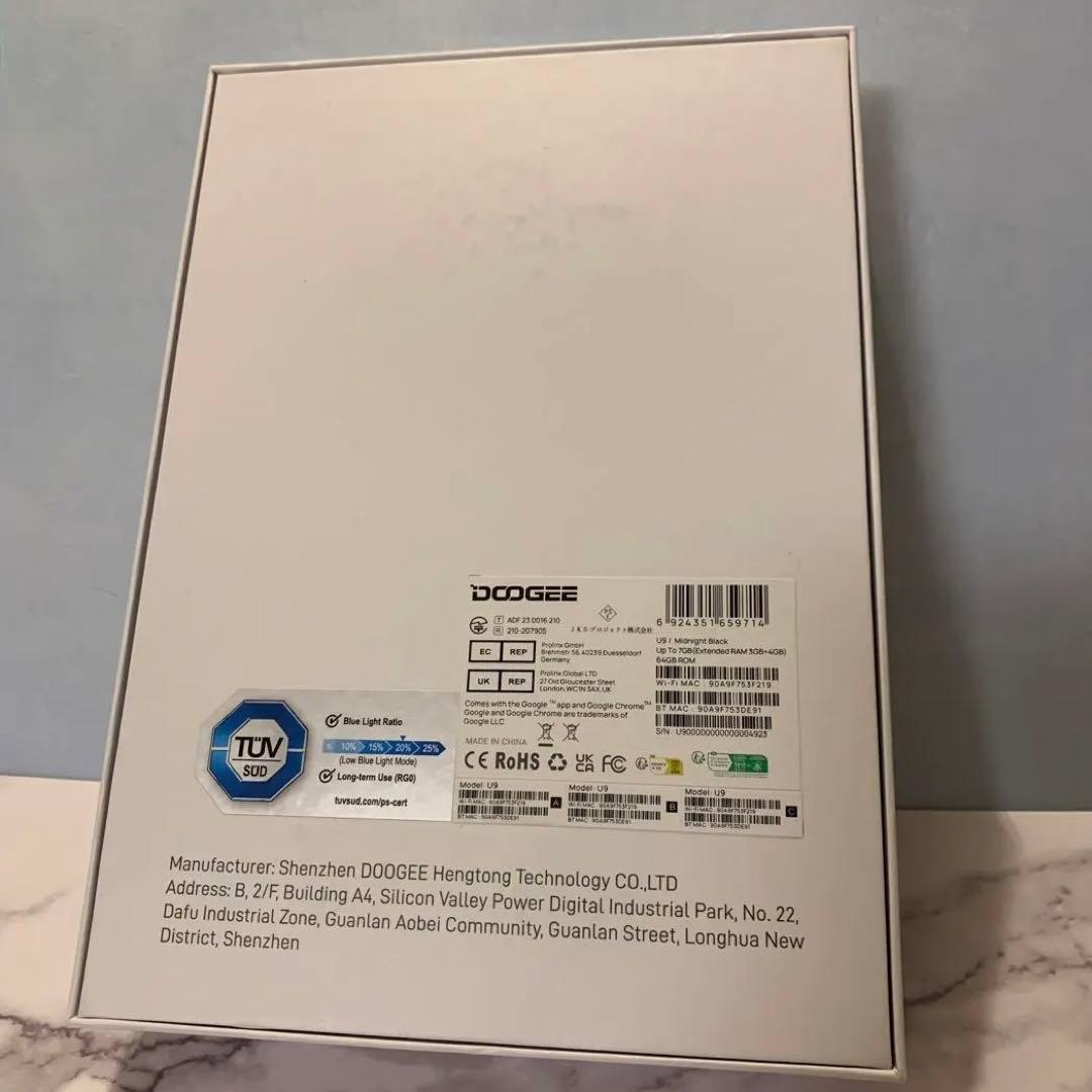 DOOGEE U9 Androidタブレット 本体 64GB+7GB
