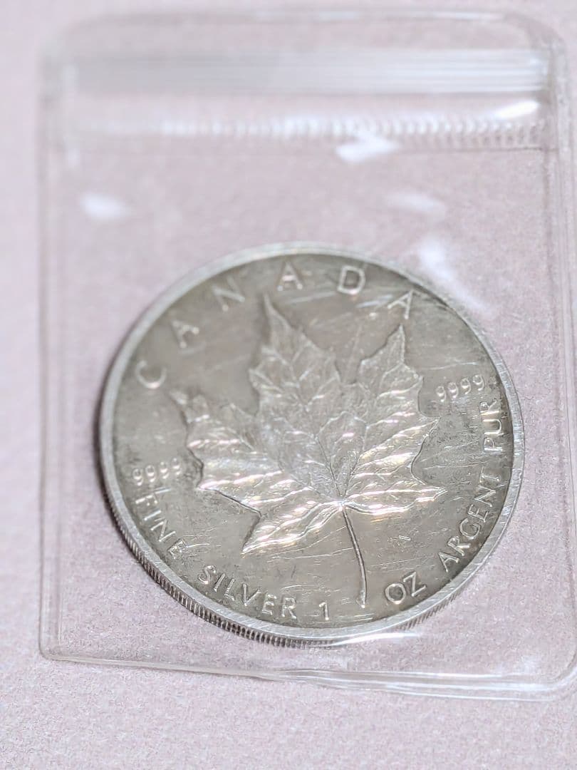 カナダ 1996年 5ドル 銀貨 メイプルリーフ 1oz エリザベス2世 硬貨