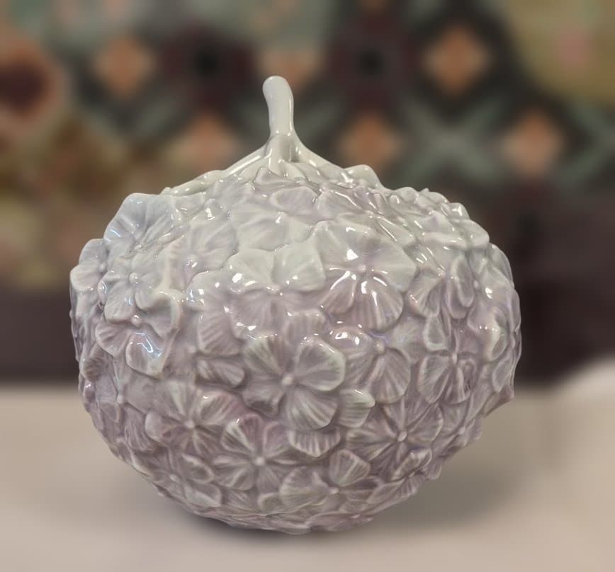  ロイヤルコペンハーゲン 淡い紫色のアジサイ花器