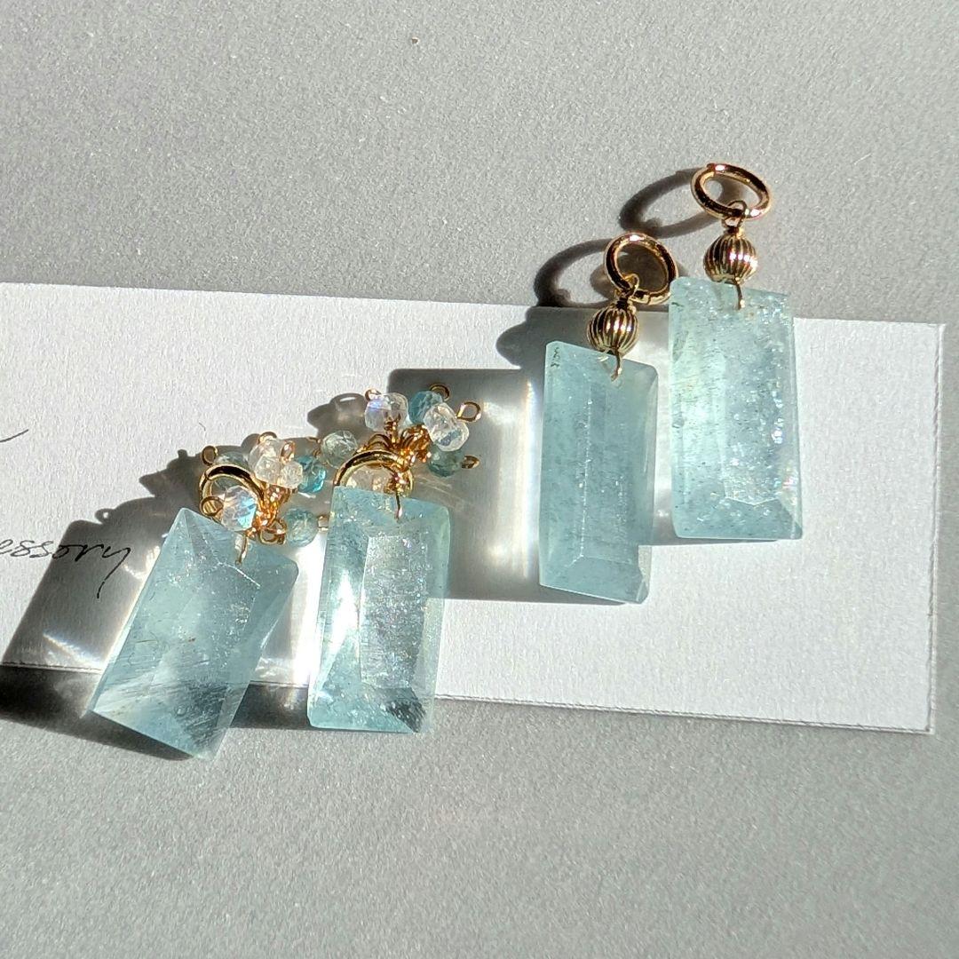 アイリスアゲート オパール ピアス