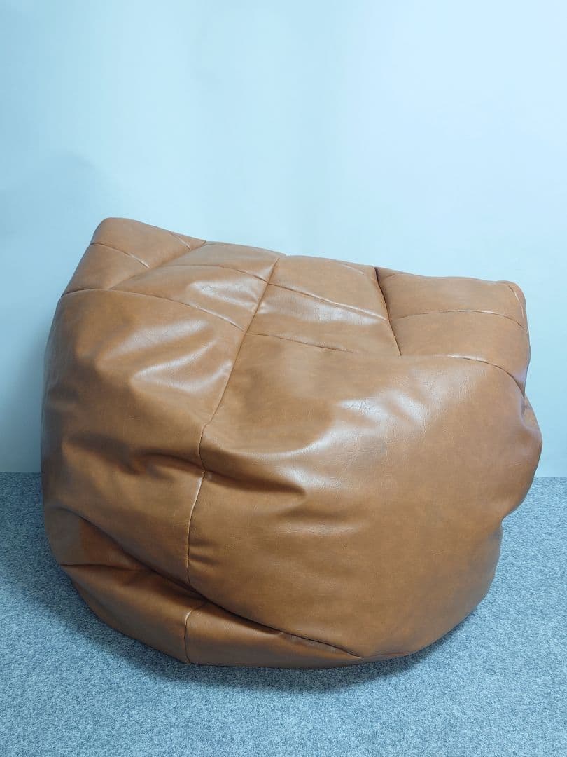 ブラウン キルティングビーズクッション　Drop2