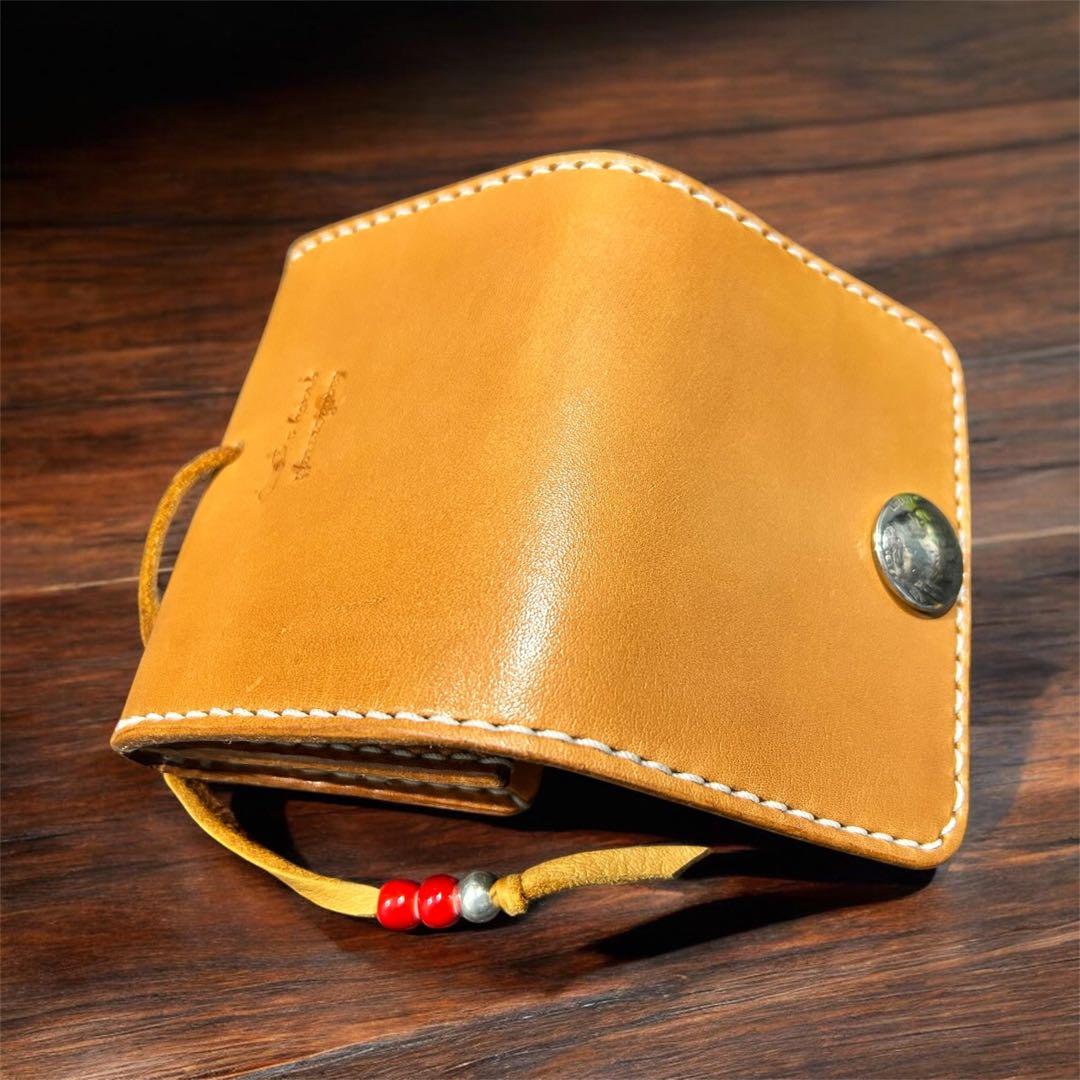 Gravy Leather 総手縫い ヌメ革 ミニウォレット 本革 名刺入れ