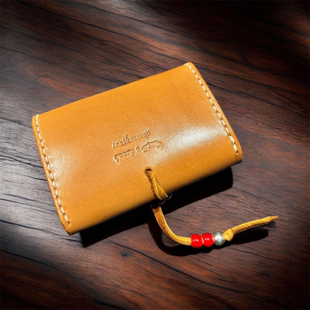 Gravy Leather 総手縫い ヌメ革 ミニウォレット 本革 名刺入れ