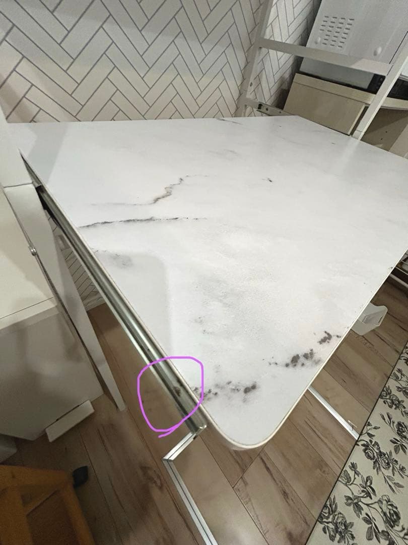 LOWYA キッチンラック　幅80 レンジ台　大理石柄