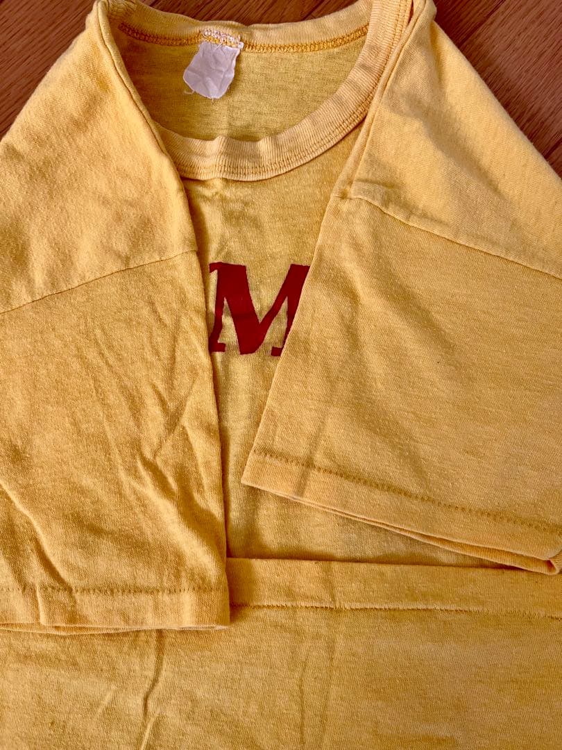 70's USMC 油性プリント Teeシャツ バインダーネック 裾袖共シングル