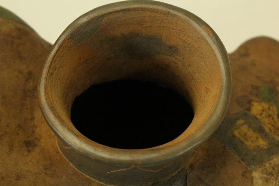 加彩 蛙 土器 インカ ペルーアンデス 希少(ZE797)